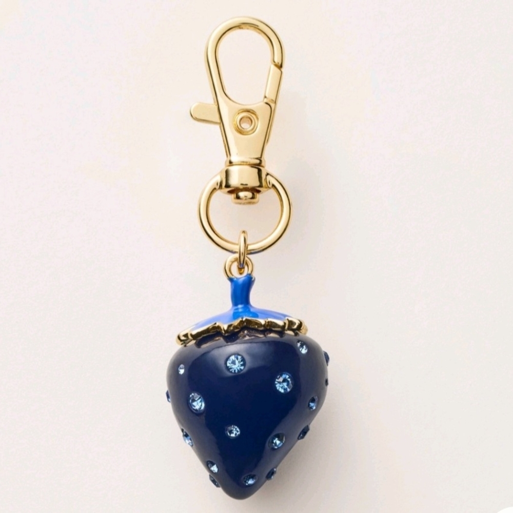 NWT Kate Spade x Target Blue Strawberry Bag Charm Keychain